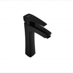 SINGLE LEVER WASH BASIN MIXER TAP TALL WITH POPUP WASTE IN CHROME BLACK